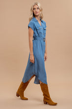 Load image into Gallery viewer, Chambray Belted Dress
