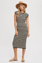 Load image into Gallery viewer, Striped Bodycon Midi Dress
