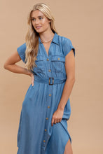 Load image into Gallery viewer, Chambray Belted Dress
