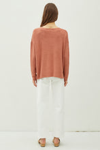 Load image into Gallery viewer, Marsala Heathered Long Sleeve Sweater
