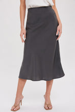 Load image into Gallery viewer, Ash Satin Midi Skirt
