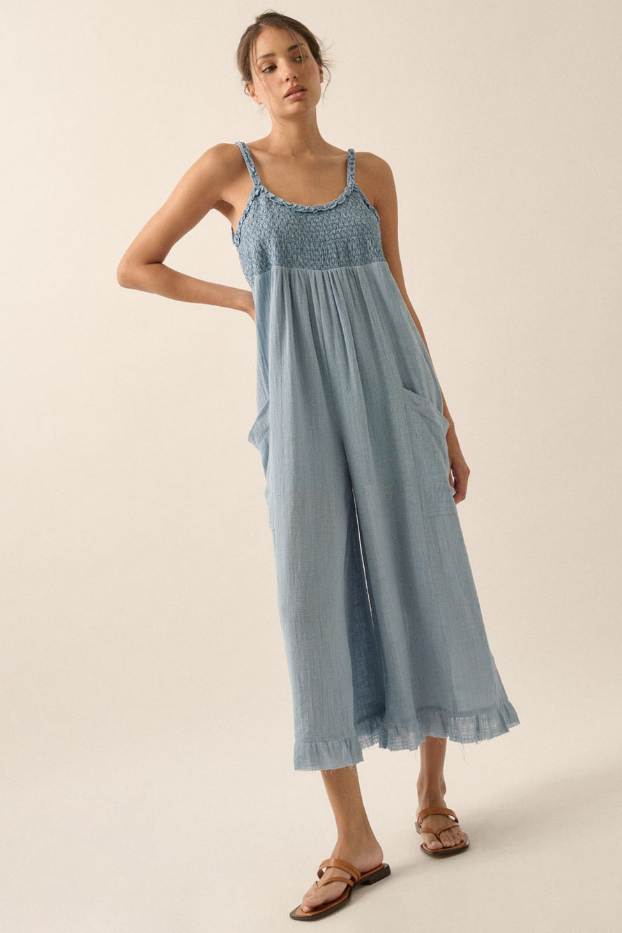 Ruffled Wide Leg Jumpsuit