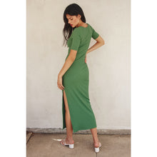 Load image into Gallery viewer, Green Short Sleeve Midi Dress
