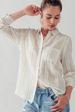 Load image into Gallery viewer, Frayed Textured Button Up Blouse
