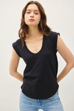 Load image into Gallery viewer, Black Basic Cap Sleeve Tee
