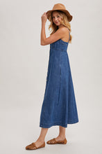 Load image into Gallery viewer, Denim Button Down Midi Dress
