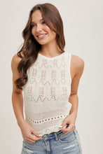 Load image into Gallery viewer, Open Knit Sleeveless Top
