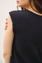 Load image into Gallery viewer, Black Basic Cap Sleeve Tee
