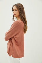 Load image into Gallery viewer, Marsala Heathered Long Sleeve Sweater
