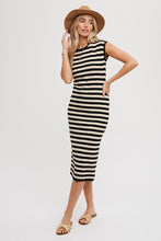 Load image into Gallery viewer, Striped Bodycon Midi Dress
