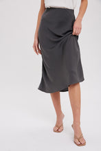 Load image into Gallery viewer, Ash Satin Midi Skirt
