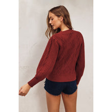 Load image into Gallery viewer, Claret Bubble Sleeve, Knit Sweater
