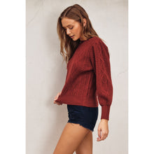 Load image into Gallery viewer, Claret Bubble Sleeve, Knit Sweater
