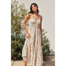 Load image into Gallery viewer, Lace Trim Tiered Maxi Dress
